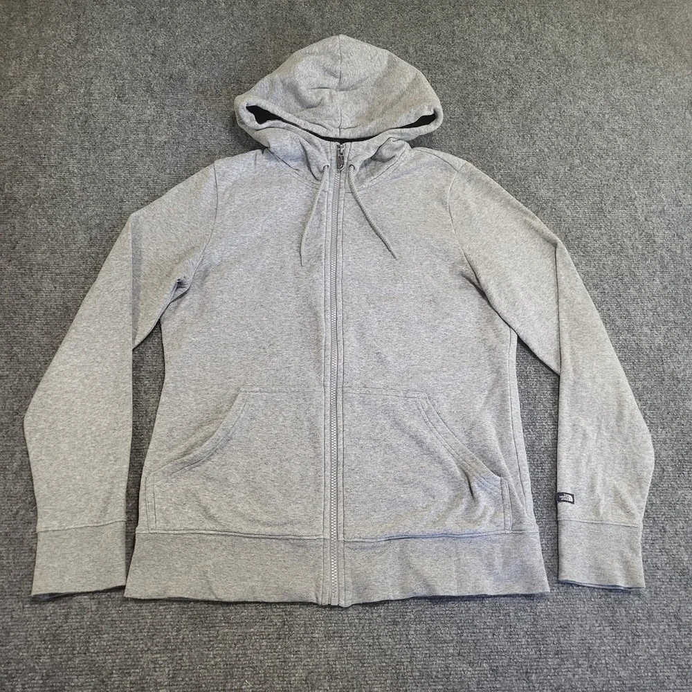 Vintage The North Face Plaid-Lined Zip-Up Heather Gray Men's Hoodie Size Medium
